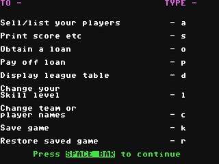 Football Manager - C64 - Commodore 64 - Ingames