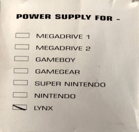 Power Supply for Lynx - LYNX - Atari Lynx