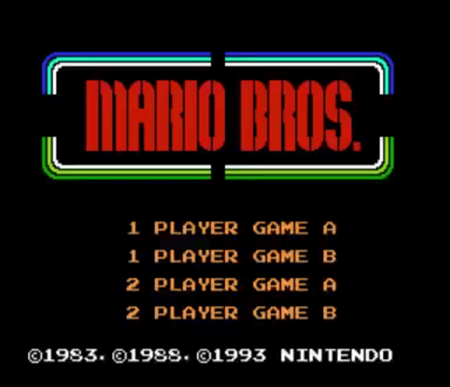 Mario Bros. - NES - Nintendo Entertainment System - Titles