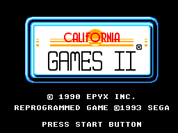 California Games II - SMS - Sega Master System - Titles