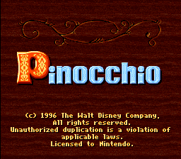 Disney's Pinocchio - SNES - Nintendo Super Nintendo Entertainment System - Titles