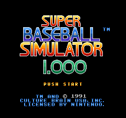 Super Baseball Simulator 1.000 - SNES - Nintendo Super Nintendo Entertainment System - Titles